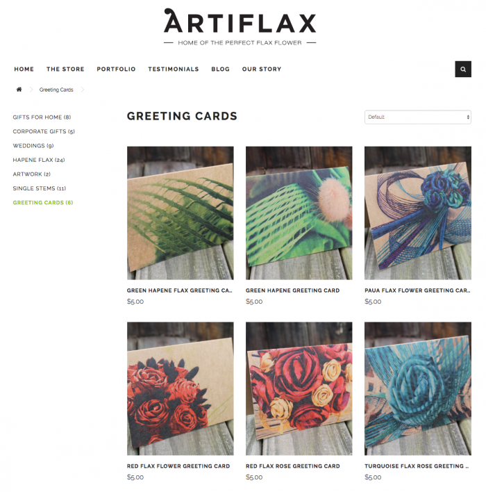 The Artiflax ecommerce website build by Creative Digital